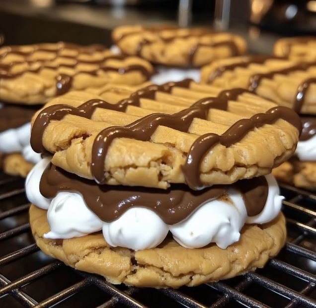Gooey Peanut Butter Chocolate S&rsquo;mores Cookies