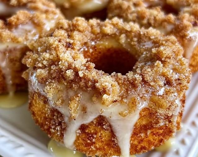 Homemade Baked Apple Crumble Donuts