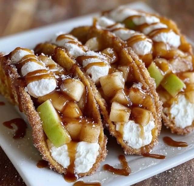 Cinnamon Sugar Apple Cheesecake Tacos