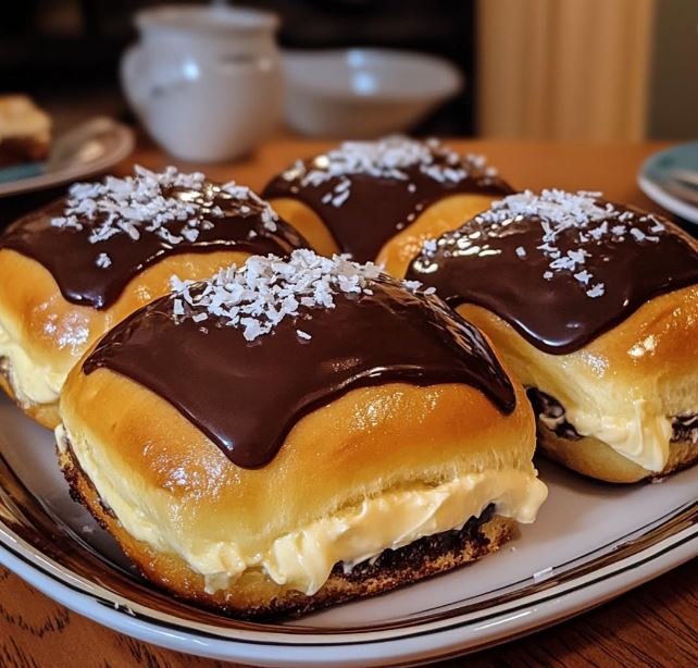 Boston Cream Pie Stuffed Hawaiian Rolls