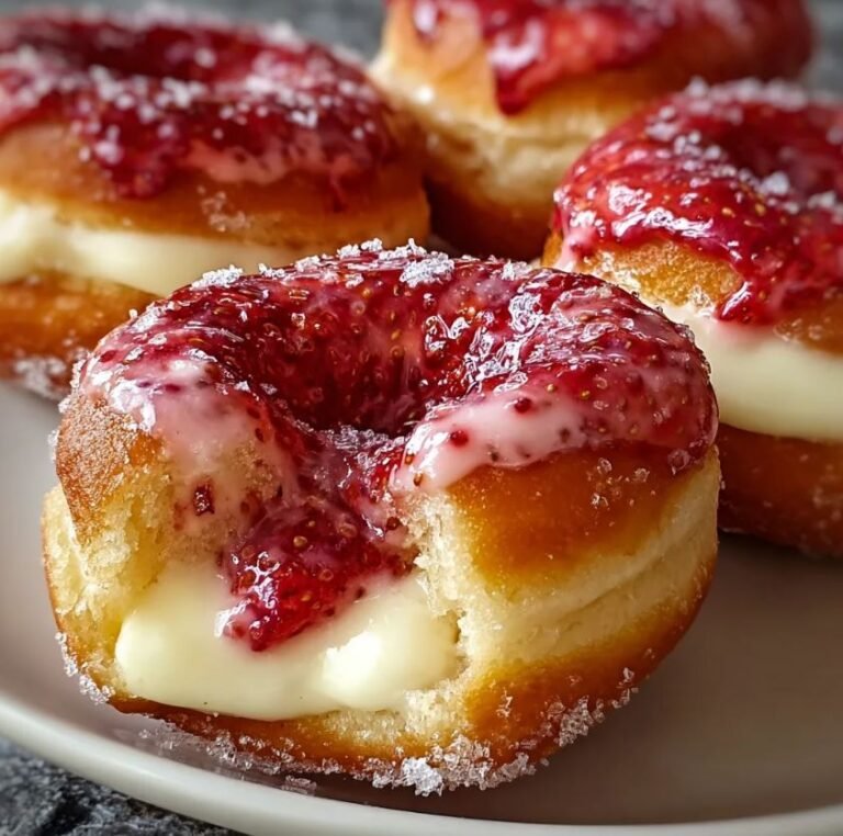 Strawberry Cheesecake Stuffed Donuts