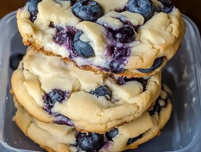 Soft-Baked Blueberry Cheesecake Cookies