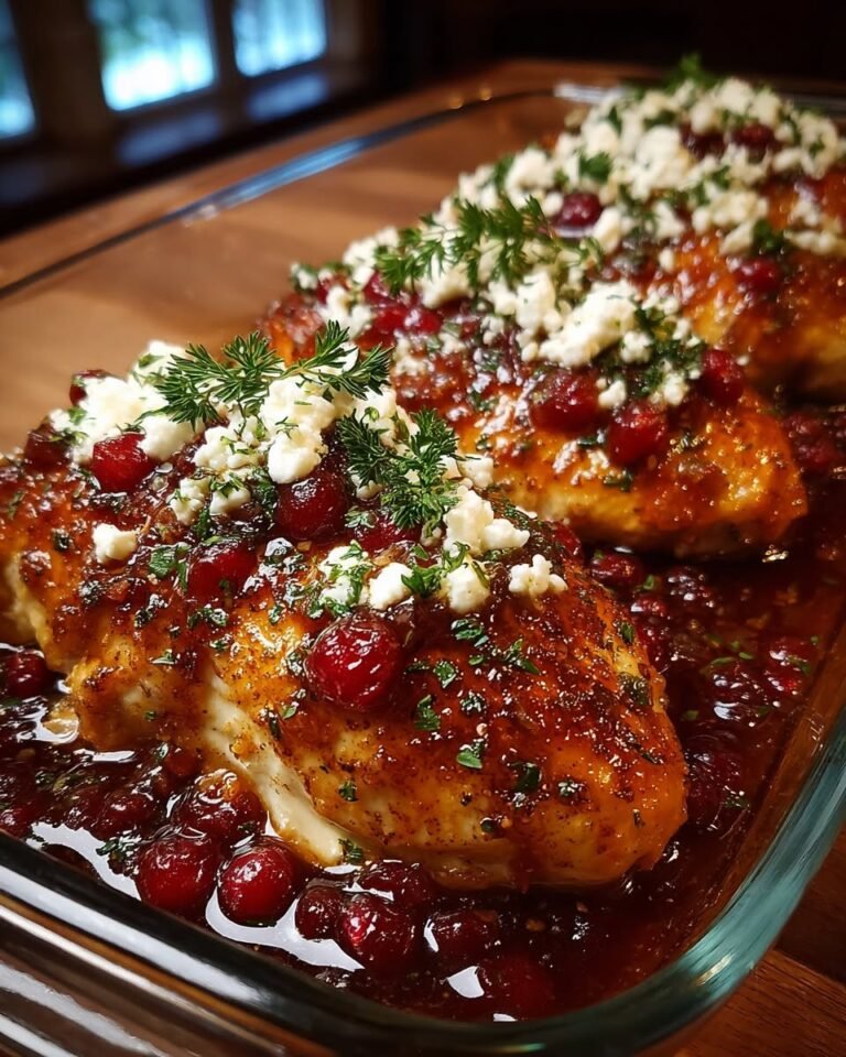 Golden Honey-Cranberry Chicken with Creamy Ricotta and Festive Herbs